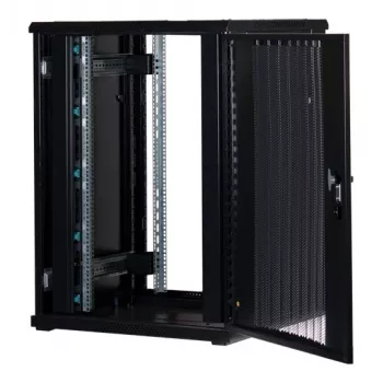 Rockstable RS19-8822PP 22U 19-Inch Freestanding Server Cabinet with Mesh Door, 800 kg Load Capacity, Lockable, Adjustable Feet and Rails, Black