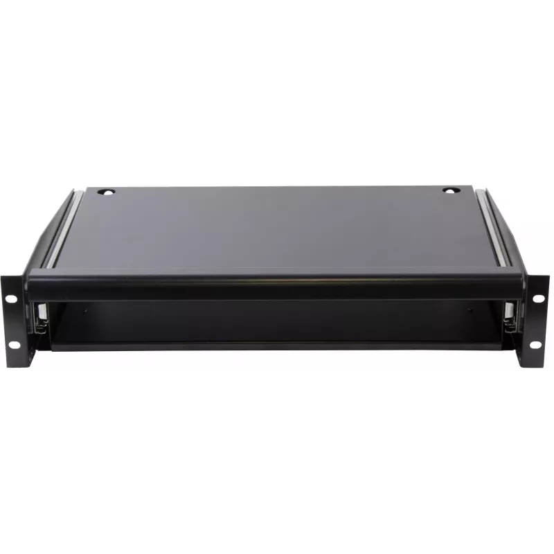 Rockstable 2U 19-inch Rack Drawer Unit - Heavy-Duty Steel - Black - SPCC Cold Rolled Steel - Sliding Drawer - 6.92 kg (RS19-TH02)