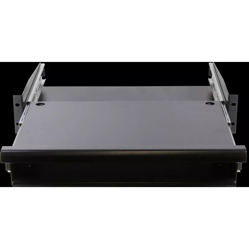 Rockstable 2U 19-inch Rack Drawer Unit - Heavy-Duty Steel - Black - SPCC Cold Rolled Steel - Sliding Drawer - 6.92 kg (RS19-TH02)