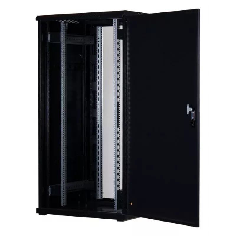 Rockstable RS19-8832 32U 19 inch Freestanding Server Cabinet with Tempered Glass Door, Lockable, 800 kg Load, Adjustable Rails
