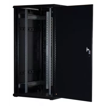 Rockstable 32U 19-Inch Server Cabinet with Glass Door - Freestanding Rack - 800 kg Load Capacity - Lockable - Mounting Rails - Adjustable Feet (RS19-8032)