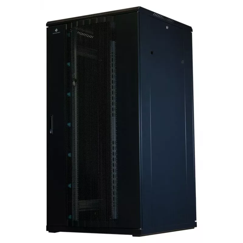 Rockstable RS19-8832PP 32U 19 inch Freestanding Server Cabinet with Mesh Doors, 800 kg Load, Lockable, Black