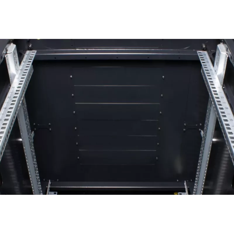 Rockstable 32U 19 inch Freestanding Server Rack with Mesh Doors, 800 kg Load Capacity, Lockable, Adjustable Rails, Black (RS19-6832PP)