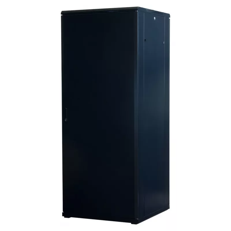 Rockstable RS19-8842 42U 19 inch Freestanding Server Cabinet with Tempered Glass Door, 800 kg Load, Black