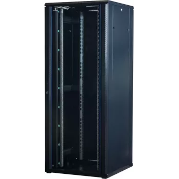 Rockstable RS19-8842 42U 19 inch Freestanding Server Cabinet with Tempered Glass Door, 800 kg Load, Black