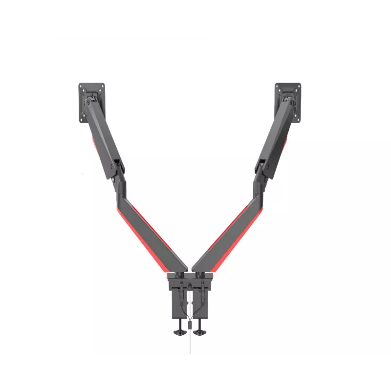Rockstable RS-MM009 Gaming Monitor Mount for 2 Monitors - Clamp / Bolt - 16 kg - 15 inch - 32 inch - 100 x 100 mm - Black - Red