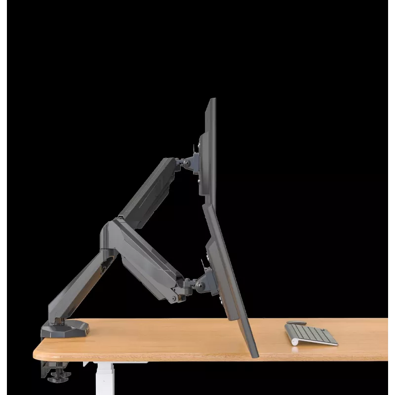 Rockstable RS-MM011B Professional Dual Monitor Desk Mount - Clamp/Bolt - 16 kg - 15-32 inches - 100x100 mm - Black