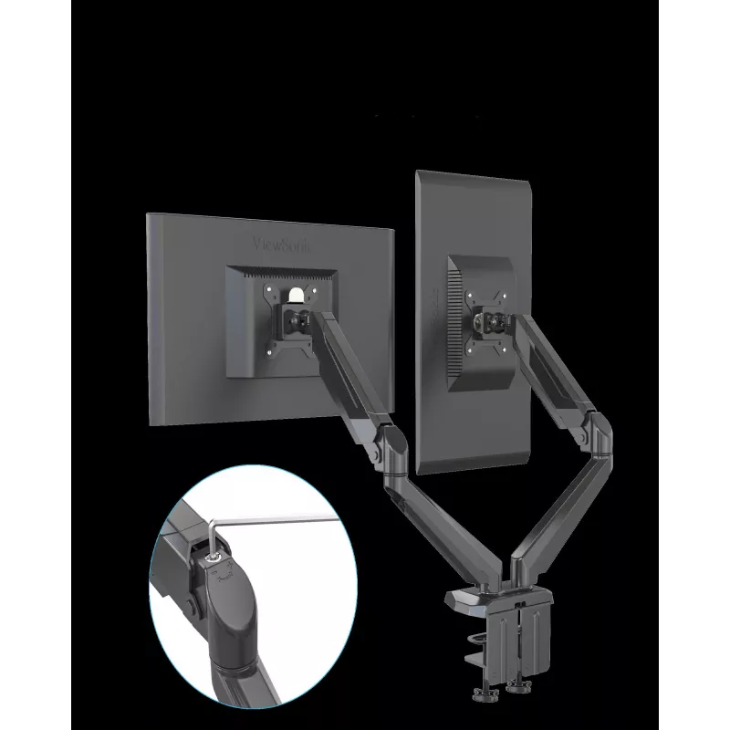 Rockstable RS-MM011B Professional Dual Monitor Desk Mount - Clamp/Bolt - 16 kg - 15-32 inches - 100x100 mm - Black