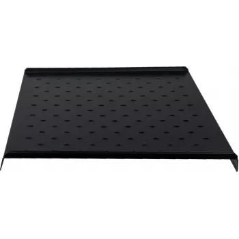 Rockstable RS19-FH612 1U Rack Shelf - Black - Steel - 60 kg Load Capacity - Oval Perforated