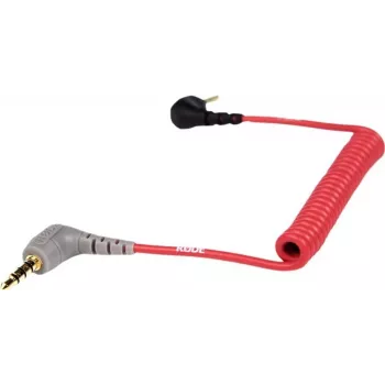 Rode SC7 Microphone Cable - 3.5mm TRS Male to 3.5mm TRRS Male - 17 cm - Shielded - Red