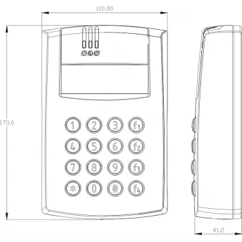 ROGER PR602LCD-DT-O Network Access Controller with LCD, RACS 5, 4000 Users