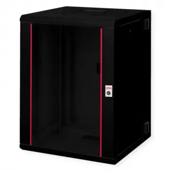 ROLINE 19 inch Wall-Mount Cabinet Pro 16U 600x600 WxD Two-Part Swiveling Black (26.21.0183)