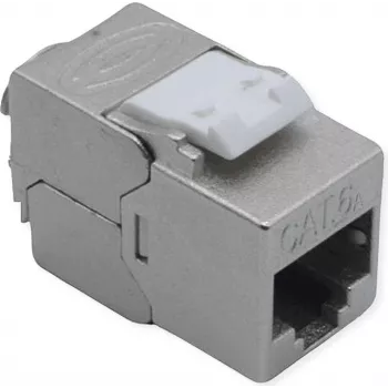 ROLINE Cat.6A STP Keystone Jack, GHMT Certified, Tool-Free 180° Termination, Zinc Die-Cast Shielded Module 21.17.0328