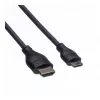 ROLINE HDMI High Speed Cable with Ethernet, HDMI Type A Male to Mini HDMI Type C Male, 1 m, Black