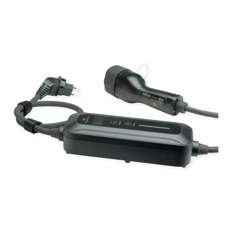 ROLINE Portable EV Charger Mode 2, Type 2 Connector, 10 A, 2.3 kW, 5 m Cable, Swiss T12 Plug, IP54