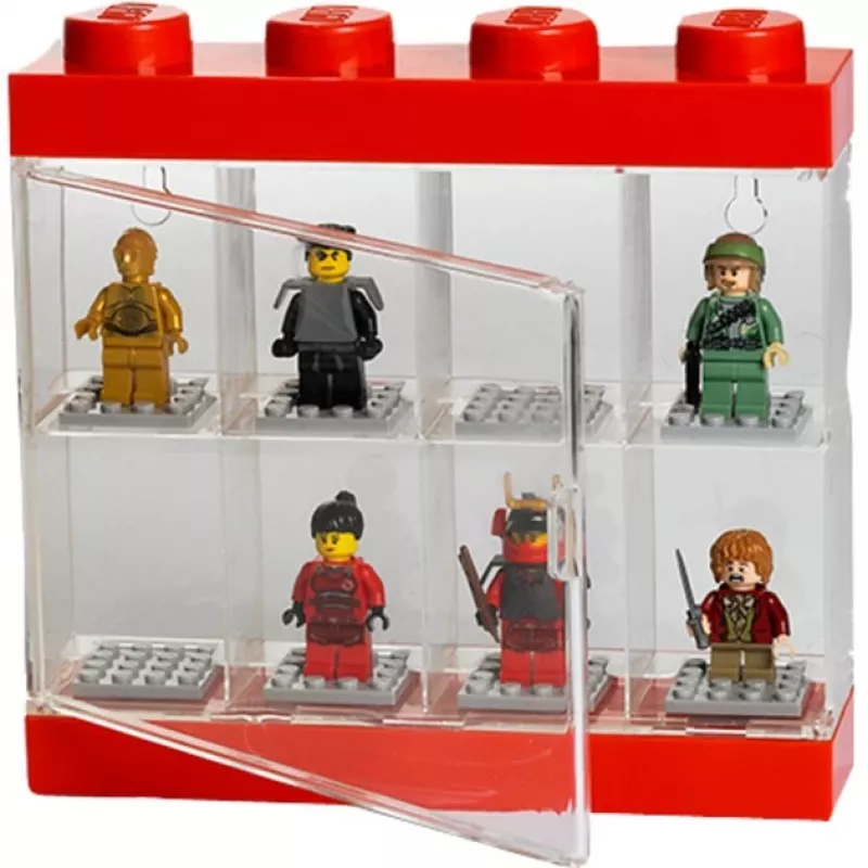 Room Copenhagen LEGO Minifiguren Display Case 8 Red Transparent