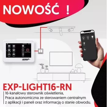 Ropam Lighting Controller EXP-LIGHT16-RN – 16-Channel Relay Expansion Module for RopamNet Bus