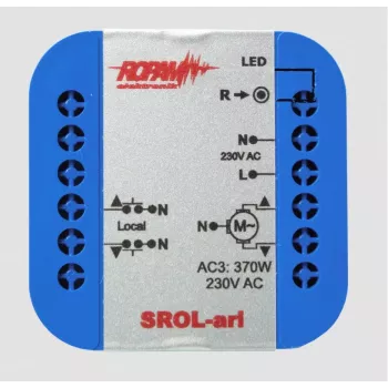 ROPAM SROL-ari Wireless Roller Shutter Controller, 230VAC, Amperometric Sensor, Roller Shutter Status in App and Touch Panel (IP64)