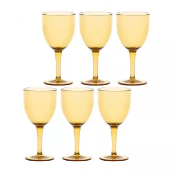 ROSE&TULIPANI FIABA Set of 6 Acrylic Wine Glasses 400 ml, Amber