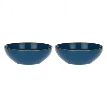 ROSE&TULIPANI Set of 2 Concerto Blu Avio Salad Bowls - Navy Blue, 26 cm