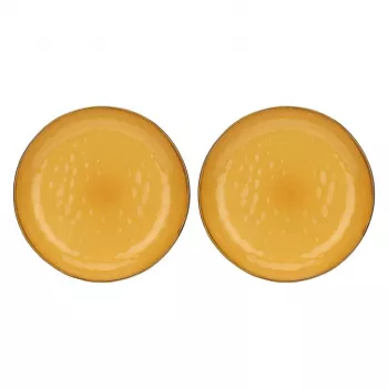 ROSE&TULIPANI Set of 2 Concerto Ocra Round Bowls - Yellow, 30 cm