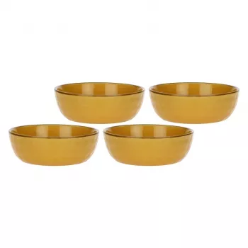 ROSE&TULIPANI Set of 4 Concerto Ocra Salad Bowls - Yellow, 20 cm