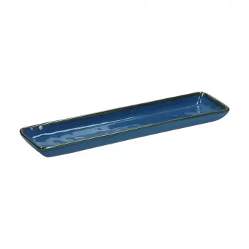 ROSE&TULIPANI Set of 4 Rectangular Trays Concerto Blu Avio - Navy Blue, 32 x 8 cm