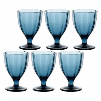 ROSE&TULIPANI Set of 6 Amami Glasses - Blue, 300 ml