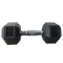 Rubber Hex Dumbbell YLDB35 9 kg – Anti-Roll, Floor-Protective, Chrome Knurled Handle