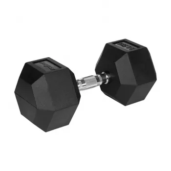Rubberized Cast Iron Hex Dumbbell 22.5 kg - REBEL ACTIVE