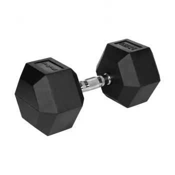 Rubberized Cast Iron Hex Dumbbell 27.5 kg REBEL ACTIVE