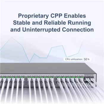 RUIJIE RG-S2915-48GT4MS-L Managed L2+ Gigabit PoE+ Switch with 48 Ports and 4 SFP, 370W, 1U Rackmount