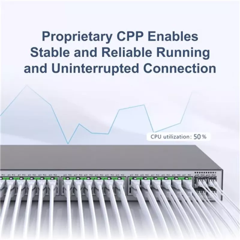 RUIJIE RG-S2915-48GT4MS-L Managed L2+ Gigabit PoE+ Switch with 48 Ports and 4 SFP, 370W, 1U Rackmount