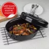 Russell Hobbs BW072151 Vitreous Enamel 38cm Self-Basting Roaster with Lid, Black/Cream
