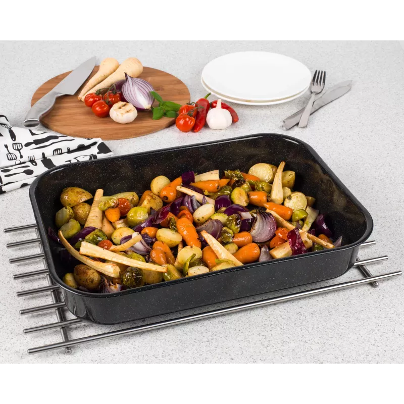 Russell Hobbs CW114311 VIT Enamel 42cm Deep Roaster - Black