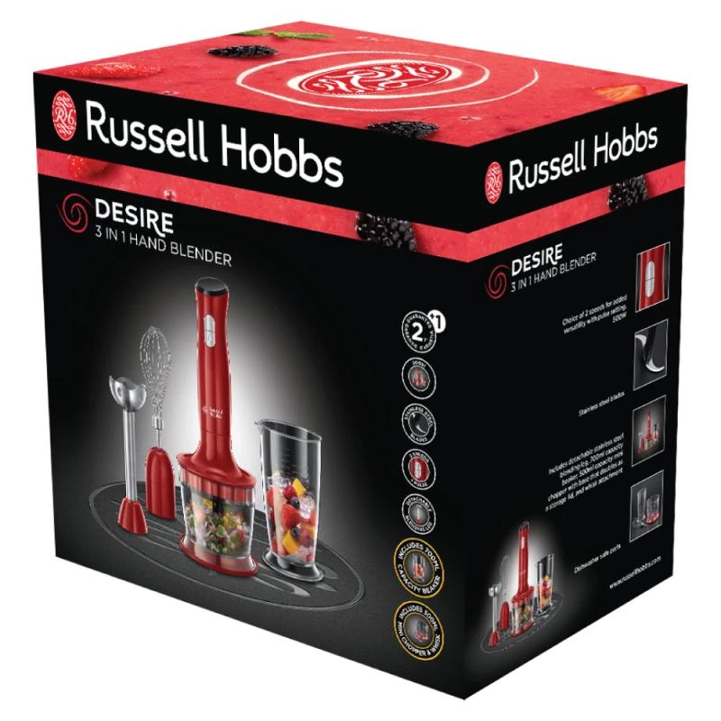 Russell Hobbs Desire 3-in-1 Hand Blender Red 24700-56