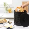 Russell Hobbs RH03269EU7 Ribbed Bread Bin, Black