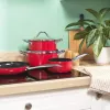 Russell Hobbs RH03821 Riviera 4-Piece Pan Set, Red