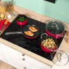 Russell Hobbs RH03821 Riviera 4-Piece Pan Set, Red