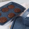 Russell Hobbs RH03858 Nightfall Stone Baking Tray 2 Pack, Carbon Steel, Non-Stick, Oven Safe to 230°C, Rectangular, Dark Grey/Black