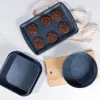 Russell Hobbs RH03858 Nightfall Stone Baking Tray 2 Pack, Carbon Steel, Non-Stick, Oven Safe to 230°C, Rectangular, Dark Grey/Black