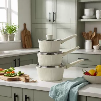 Russell Hobbs RH03866C Cote 16 cm Saucepan, Cream