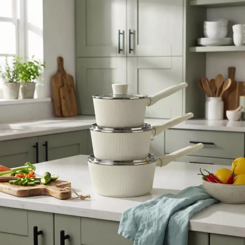 Russell Hobbs RH03867C Cote 18 cm Saucepan, Cream