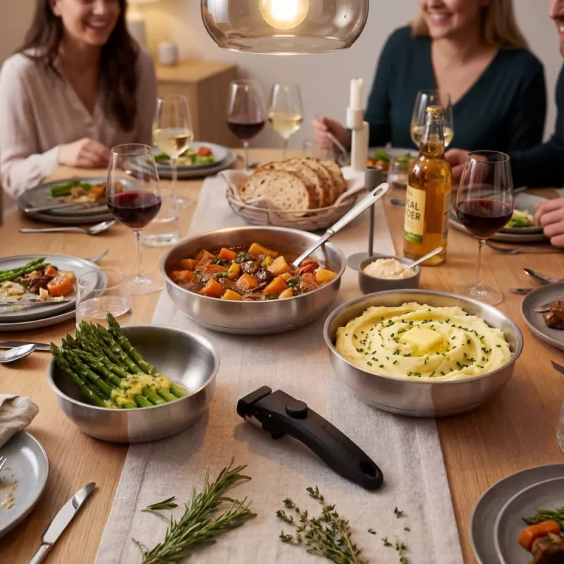 Russell Hobbs RH04033 Stainless Steel 4-Piece Smart Clip Fry Pan Set