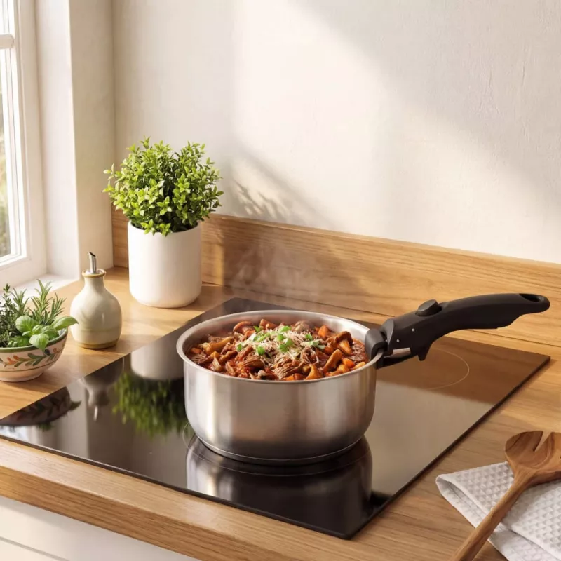 Russell Hobbs RH04034 Stainless Steel 4-Piece Smart Clip Saucepan Set