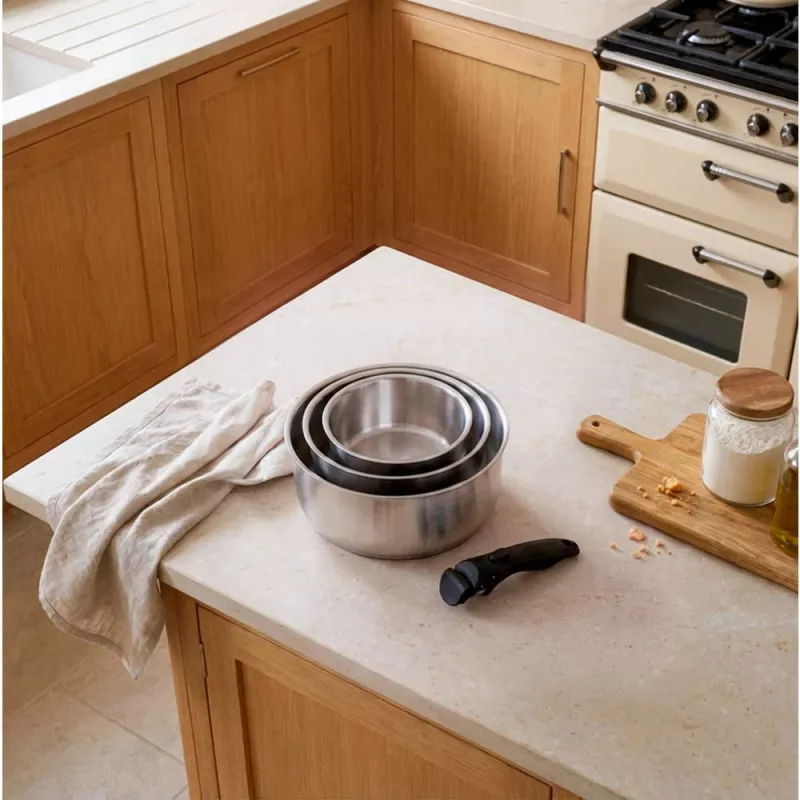 Russell Hobbs RH04034 Stainless Steel 4-Piece Smart Clip Saucepan Set