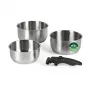 Russell Hobbs RH04034 Stainless Steel 4-Piece Smart Clip Saucepan Set