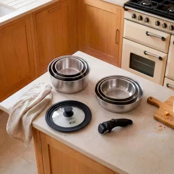 Russell Hobbs RH04041 Stainless Steel 8 Piece Smart Clip Cookware Set