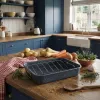 Russell Hobbs RH04097 Nightfall Stone Roaster And Rack - Grey, Carbon Steel, 38 cm