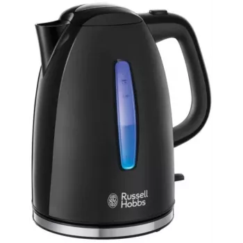 Russell Hobbs Textures Plus 22591-70 Electric Kettle, 1.7L, 2400W, Black Textured & High Gloss